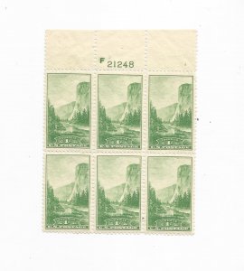 US SCOTT# 740, PLATE BLOCK OF 6, MH, OG