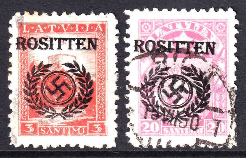 LATVIA ROSITTEN OVERPRINTS x2 CDS VF SOUND #1