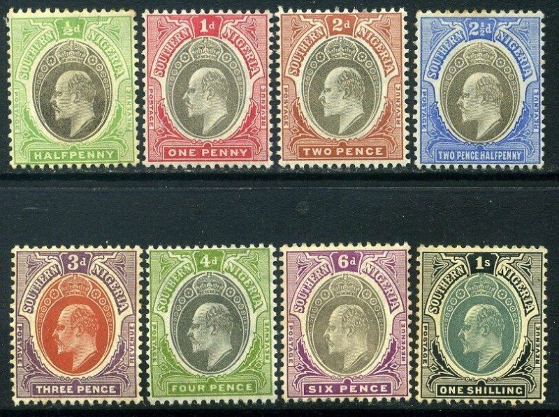 Southern Nigeria 1904-08 KEVII SG21-SG28 part Mounted Mint