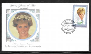 Just Fun Cover Micronesia #273 FDC Offical Tributes to Princess Diana (my5768)