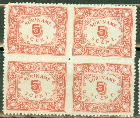 FF: Surinam 61 mint block of 4 CV $40