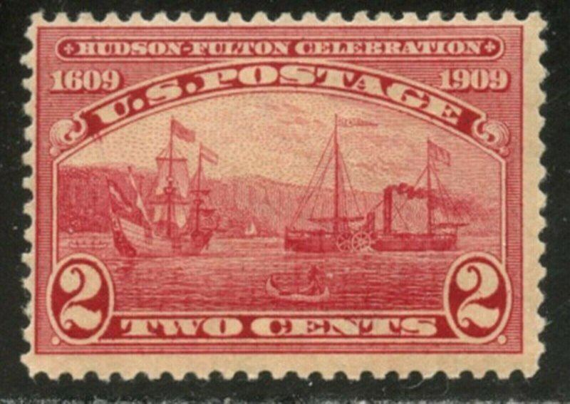 US Sc#372 1909 2c Hudson-Fulton Perforated OG Mint Never Hinged