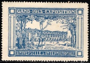 1913 Belgium Poster Stamp Universal & International Exhibition Ghent