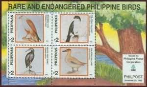 Philippines #2206 Endangered BIRDS Sheet (Never Hinged) cv$4.00