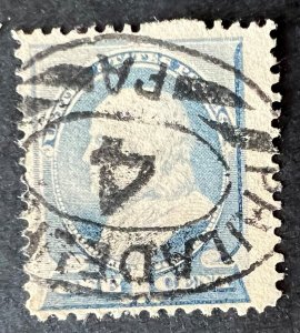 Scott#: 212 - Benjamin Franklin 1¢ 1887 single used stamp - Lot 10