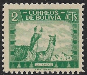 BOLIVIA 1939 2c LLAMAS Pictorial Sc 251 MNH