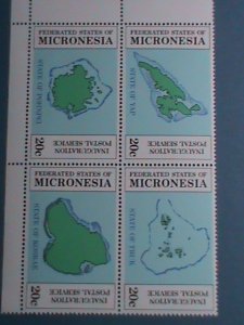 ​MICRONESIA -1984 SC#1-4  POSTAL SERVICE INAUGURATION MNH IMPRINT-BLOCK   VF