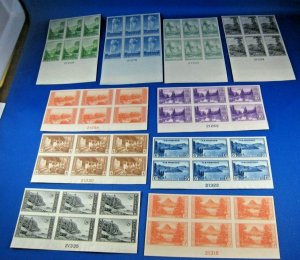 UNITED STATES -1935 - SCOTT # 756-765 PARKS PLATE BLOCKS   MNH   (stp24)