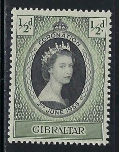 Gibraltar 131 MNH 1953 QEII Coronation