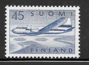 Finland Scott C7 Unused VLHOG - 1959 Convair 440 over Lakes - SCV $3.00