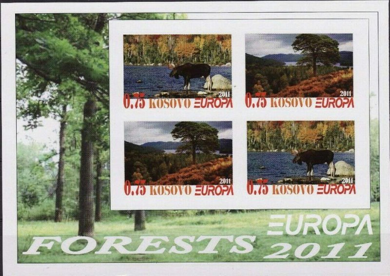 KOSOVO - 2011 - Europa - Imperf  4v Sheet - Mint Never Hinged-Private Issue