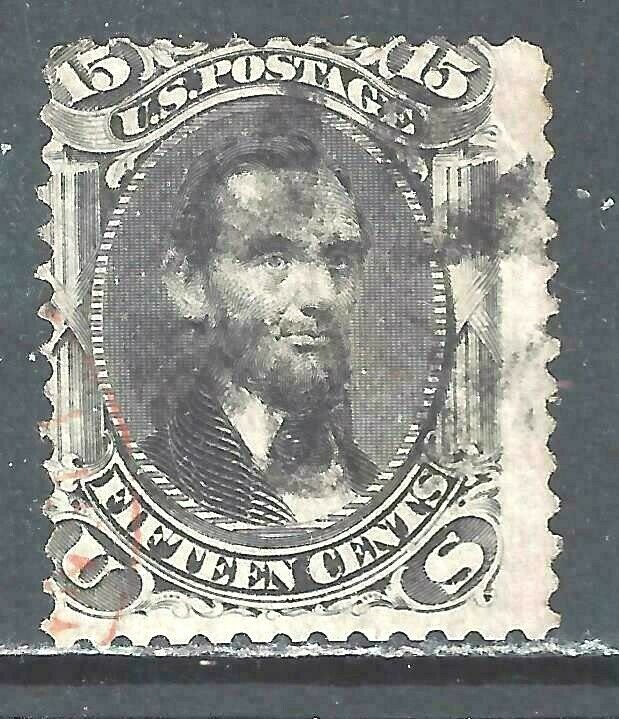 #98 US 15 CENT BLACK LINCOLN-USED-N/G-FINE VF-W/GRILL