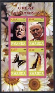 RWANDA - 2009 - Great Humanists #2 - Perf 4v Sheet - MNH - Private Issue