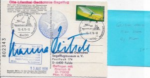 1978 Germany Glider Mail signed by Pilot (53882)