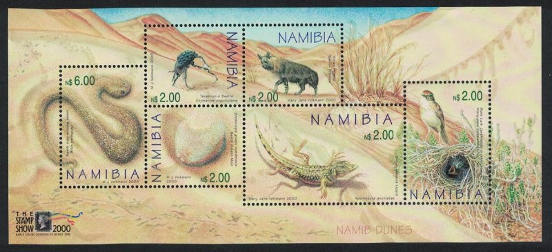 Namibia Birds Reptiles Hyena Wildlife of Namibian Dunes MS SG#MS867