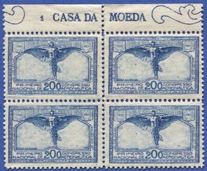 BRAZIL 1934 Sc 386 Mint NH 200r  1st Aviation Congress, Icarus Plate Block