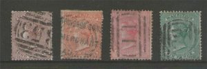 Mauritius 1863 Sc 32,34,35,37 FU