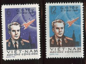 North Viet Nam Scott 174-175 NGAI Titov space set Mi 181-182