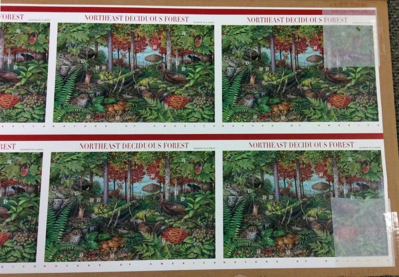 3899 N.E.Deciduous Forest, uncut press sheet of 80 37¢ stamps, 2005, $29.60 face