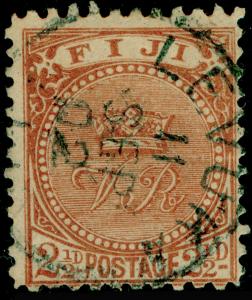 FIJI SG103a, 2½d Brown Perf 11 x 11¾, FINE USED CDS.