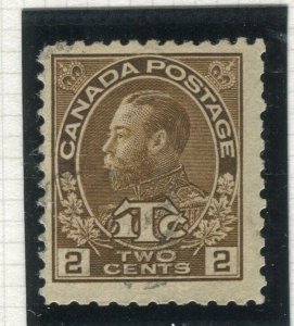 CANADA; 1916 early GV War Tax issue Die I Brown used Shade of 2c. value