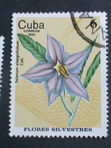 ​CUBA- 6 OLD FLOWERS AND PLANTS USED-CUBA STAMP-VERY FINE PLEASE WATCH