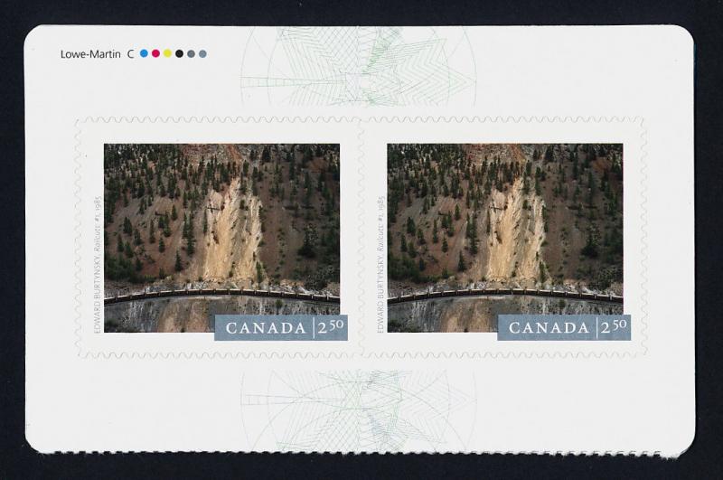 Canada 2764a Top Booklet Pane  MNH Photography, Edward Burtynsky, Train