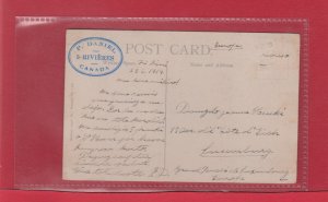 #106 2c UPU post card to LUXEMBOURG 1914 scarce Canadian cover destination