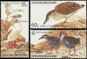 Cocos Islands 1985 Sc 132-134 BIrds Booby Heron Rail CV $8.25