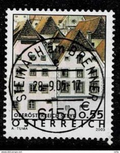 Austria 2003 Sc.#1868 used, Gothic houses, Steyr, Upper Austria