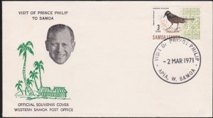 SAMOA 1971 cover commem pmk of Visit of Prince Philip - ...................A8795