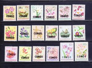 Congo Democratic Republic 323-340 Set MNH Flowers (A)