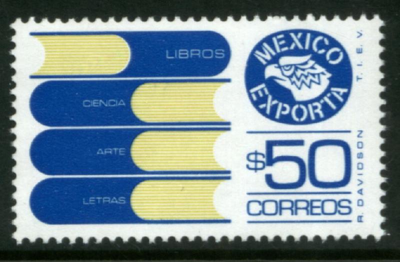 MEXICO Exporta 1133 $50P Books Fluor Paper 6 MINT, NH. VF.