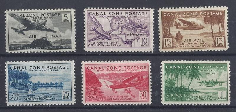 Canal Zone, C15-C20, Various Designs Singles, **MNH/LH** (LibS2)
