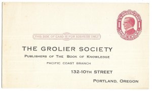 Unused Pre Printed Postal Card Scott UX24, Grolier Society The Book of Knowledge