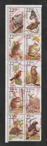 SC# 2286-87 - (22c) - North American Wildlife,  folded vertical strip of 10