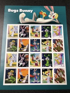 US 5494 - 5503 BUGS BUNNY 2020  SHEET OF 20 FOREVER STAMPS