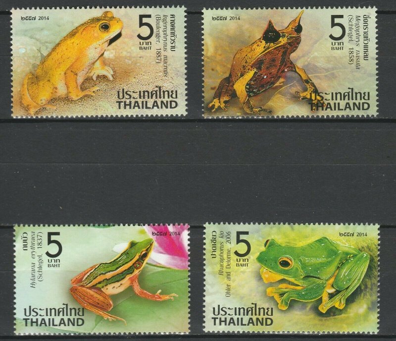 Thailand 2014 Fauna Frogs 4 MNH stamps