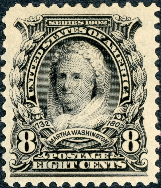 #306 – 1902 8c Martha Washington. MH OG VF/XF