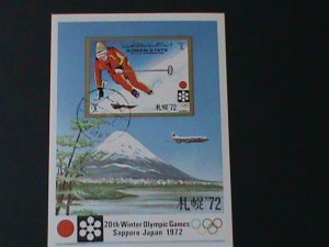 ​AJMAN-20TH WINTER OLYMPIC-SAPPORO'72-JAPAN-IMPERF-CTO-S/S-VF-FANCY CANCEL