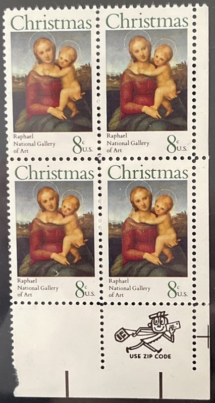 Scott #1507 8¢ Christmas MNH ZIP Block of 4