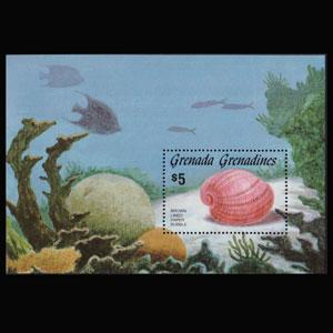 GRENADA GRENADINES 1986 - Scott# 771 S/S Seashells NH