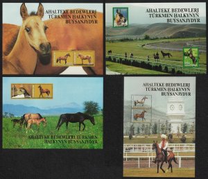 Turkmenistan Akhal-Teke Horses 4 Sheets 2005 MNH SG#MS120-MS121