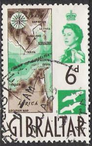Gibraltar #153 QE II & Map Used