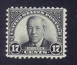 US #623 17¢ WILSON, BLACK, MogNH