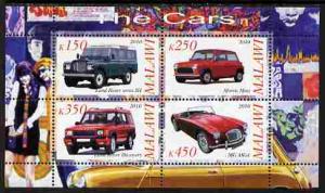 Malawi 2010 Classic Cars Motor Transport Land Rover Morris Mini M/S Stamps (3)