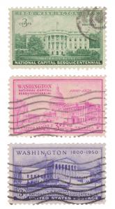 UNITED STATES YEAR 1950. SCOTT # 990 - 92.  USED.