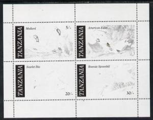 Tanzania 1986 John Audubon Birds m/sheet perf colour proo...