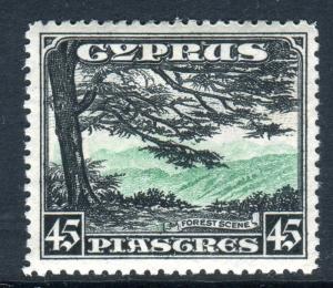 CYPRUS-1934 45pi Green & Black.  A mounted mint example Sg 143