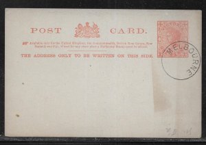 Victoria Postal Stationery Post Card H&G 27 Cancelled